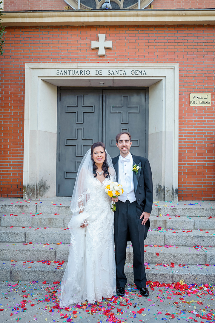 Elegant Bride Wears Sophia Tolli "Monaco" To Her Wedding In Madrid