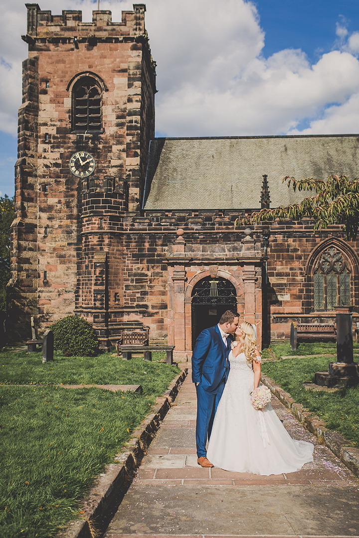 September Bride Personalized Her Gown With Drop Lace Sleeves