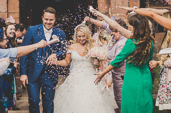 September Bride Personalized Her Gown With Drop Lace Sleeves