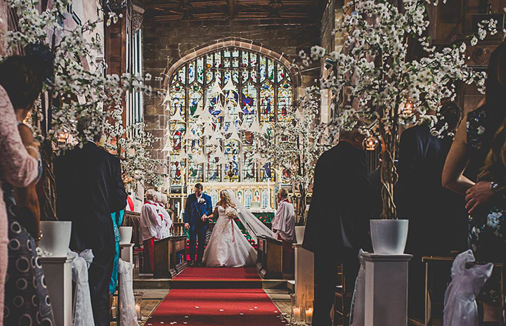 September Bride Personalized Her Gown With Drop Lace Sleeves