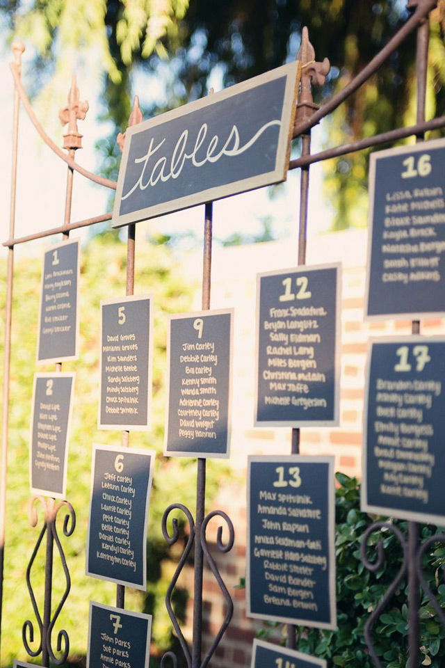 Simple Wedding Seating Chart Ideas