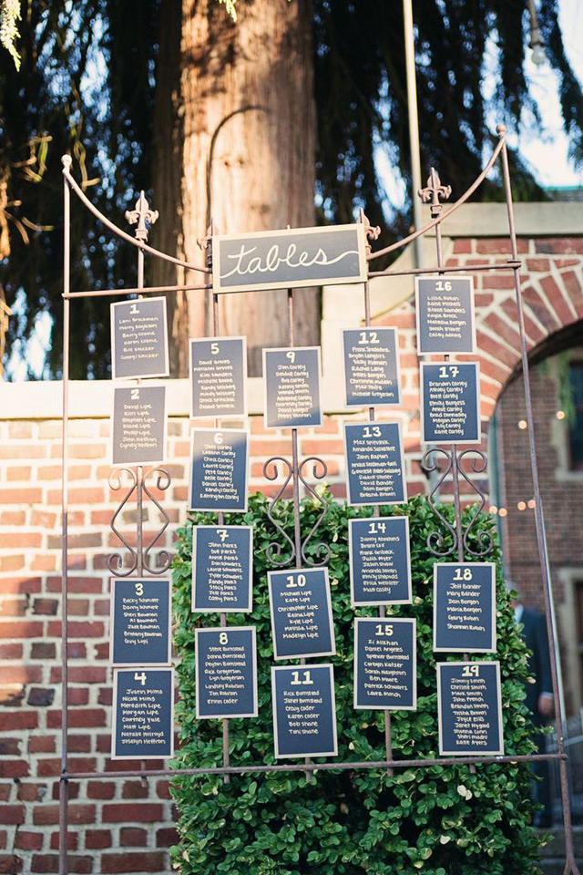 Winter Wedding Seating Chart Ideas