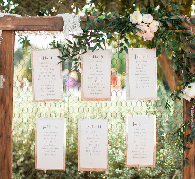 Wedding Table Seating Chart Ideas