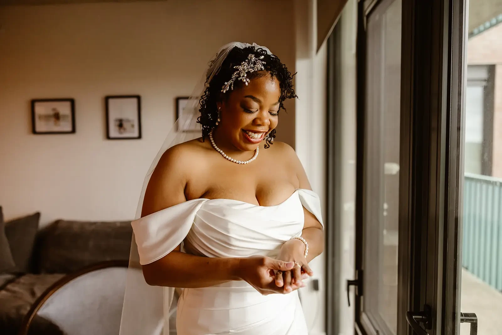 image shows our real bride on her wedding day