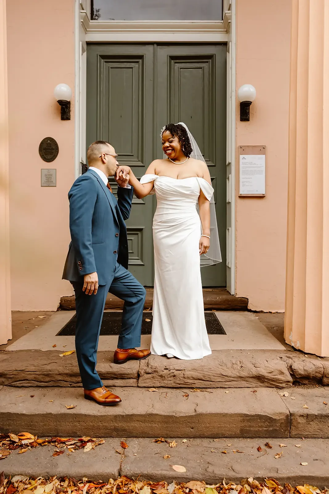 image shows our real bride and her husband on their wedding day
