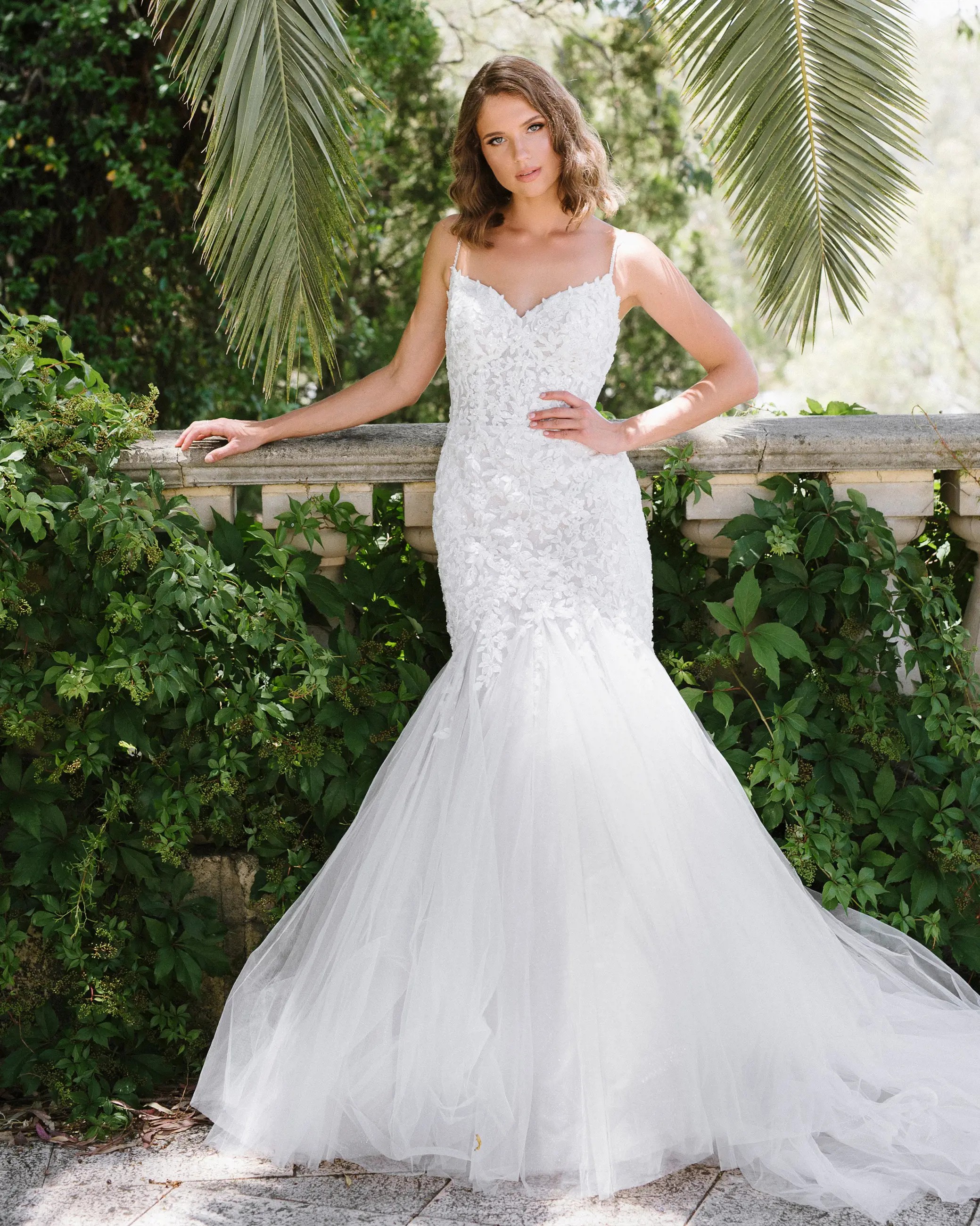 Luxe Lace Fit and Flare Bridal Gown with Beading