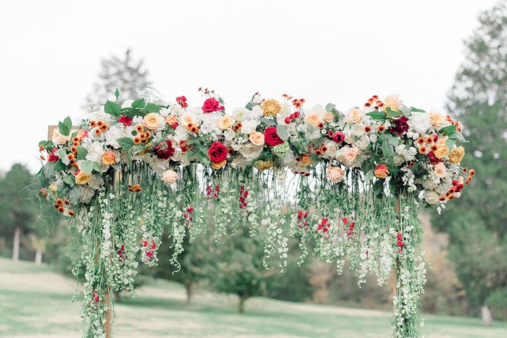 Floral Waterfall Ceremony Arch Desktop Image