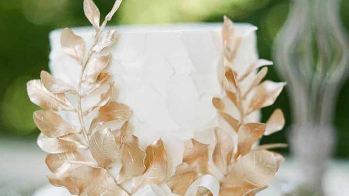 Ethereal Pale Blue Ombré Buttercream Wedding Cake Desktop Image