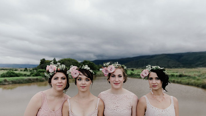 Double Rose Floral Crown for the Bridesmaids Desktop Image