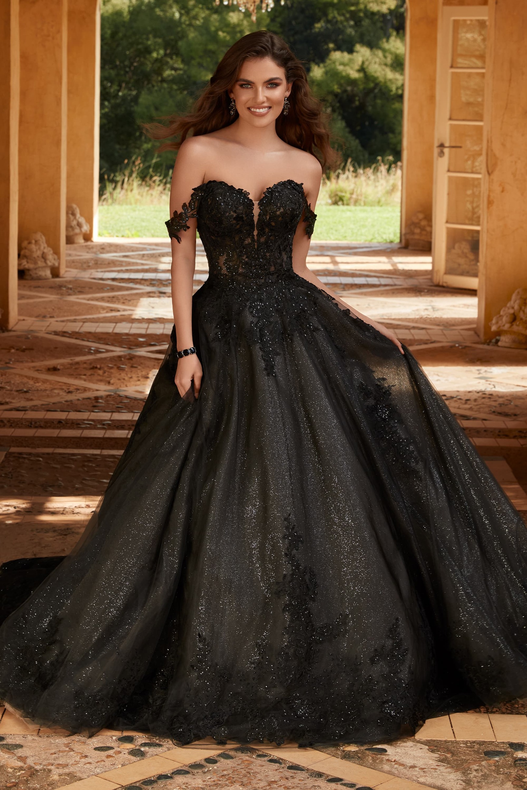 black wedding dress designers