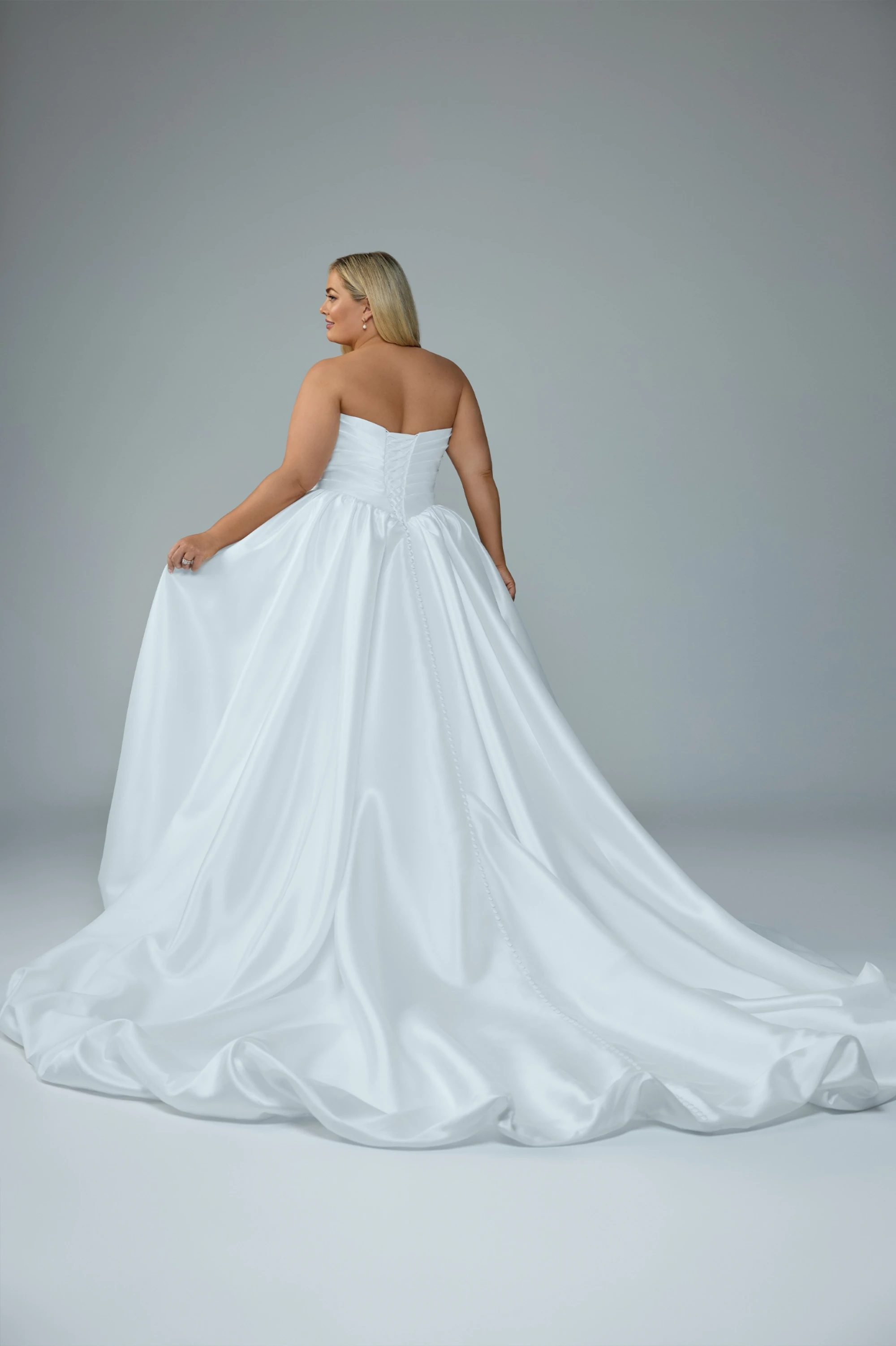 Strapless Mikado Bridal Gown with Bubble Hem | Sophia Tolli Jazz