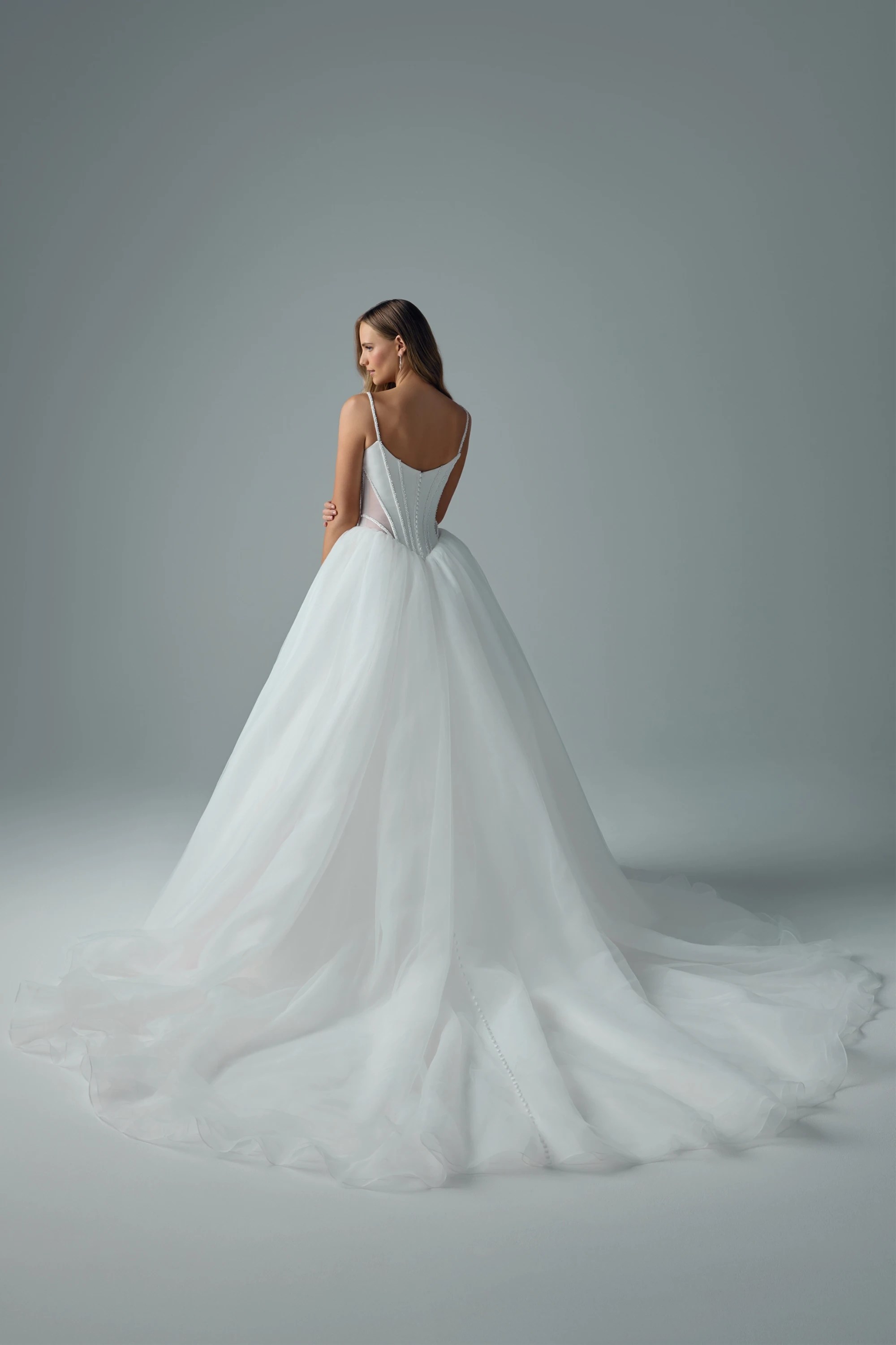 Satin Ballgown with Beaded Scoop Neckline | Sophia Tolli Amalia Y3231