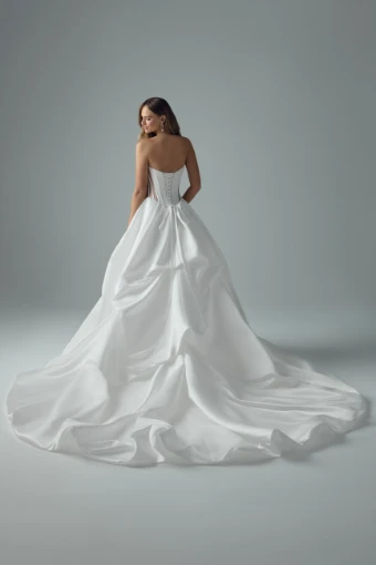 Satin Ballgown with Voluminous Skirt Tejhaan $8 Ivory thumbnail