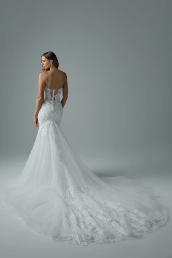 Sparkly Fit and Flare Bridal Gown with V-neckline Tessa $3 Ivory thumbnail