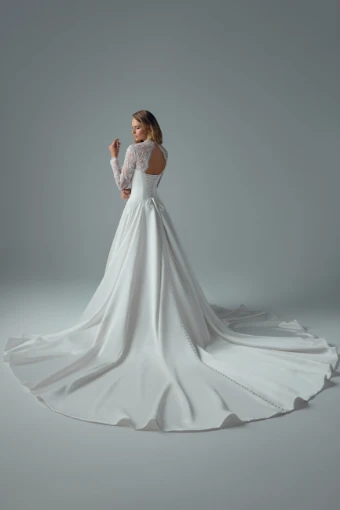 Strapless Ballgown with Lace Jacket Xanthe $6 Ivory thumbnail