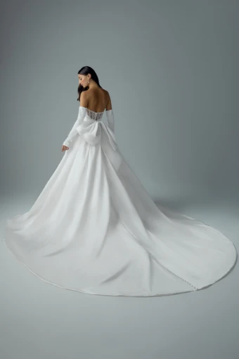 Long Sleeve Wedding Dress with Detachable Train Rosemary $5 Ivory thumbnail
