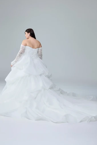 Strapless Ball Gown with Lace-Up Back and Long Sleeves Isadora $2 thumbnail