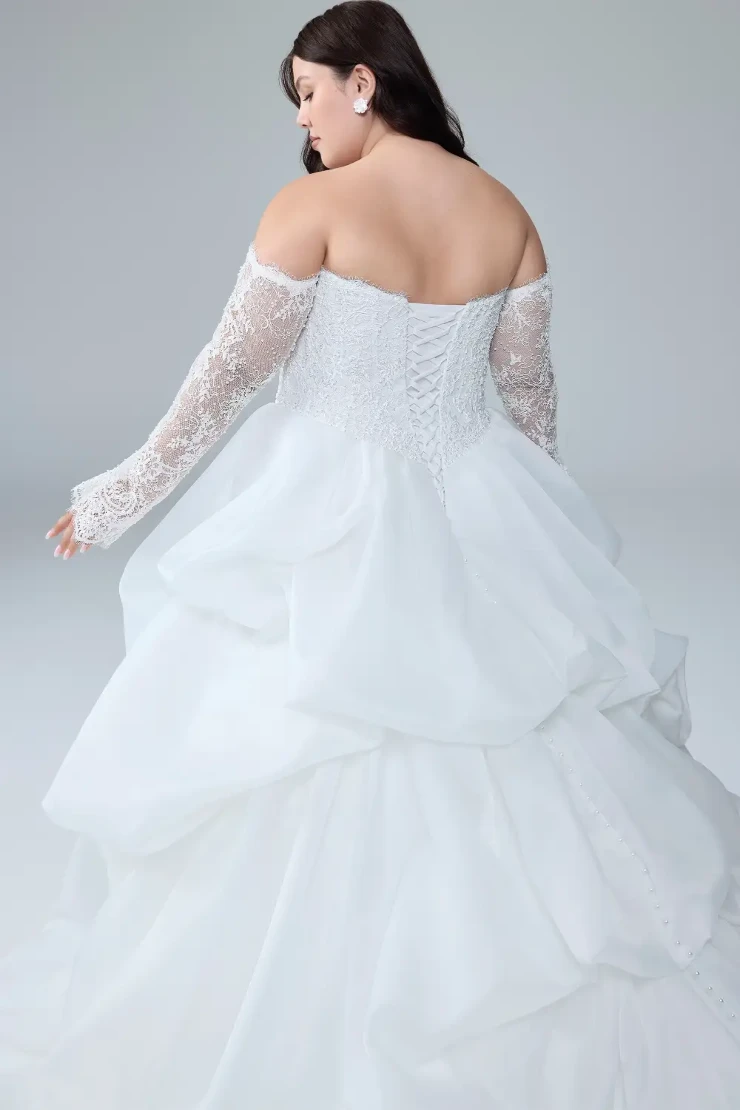 Strapless Ball Gown with Lace-Up Back and Long Sleeves Isadora #1 picture