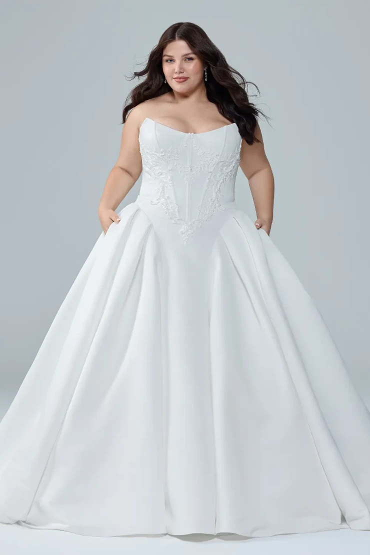 Strapless Ball Gown with Scoop Neckline Lettie #1 White picture