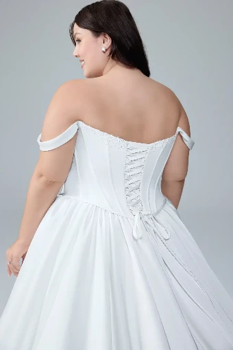 Princess Ball Gown Wedding Dress with Lace-Up Back Addison $2 Ivory thumbnail