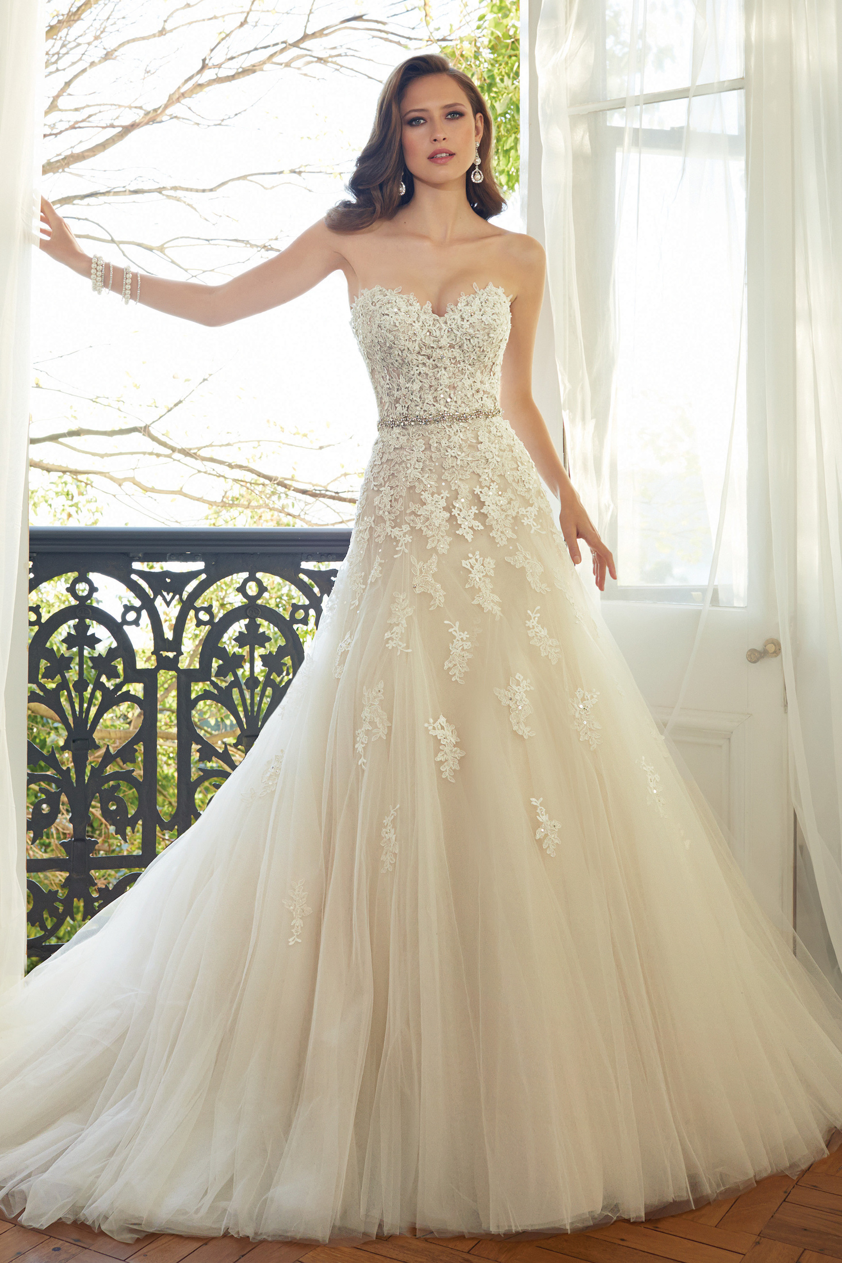 sophia tolli a line wedding dress Sophia Tolli A-Line Three-Quarter Length Sleeves Wedding Gown