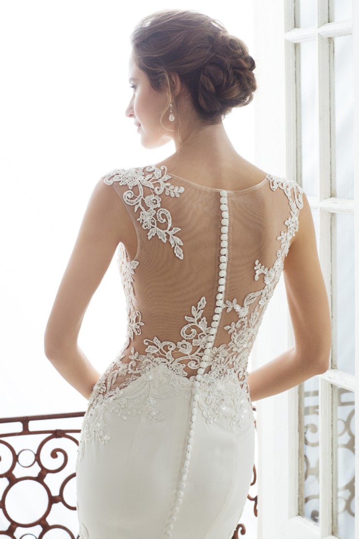 Stunning Illusion Lace Back Wedding Gown Ixion #$2 picture