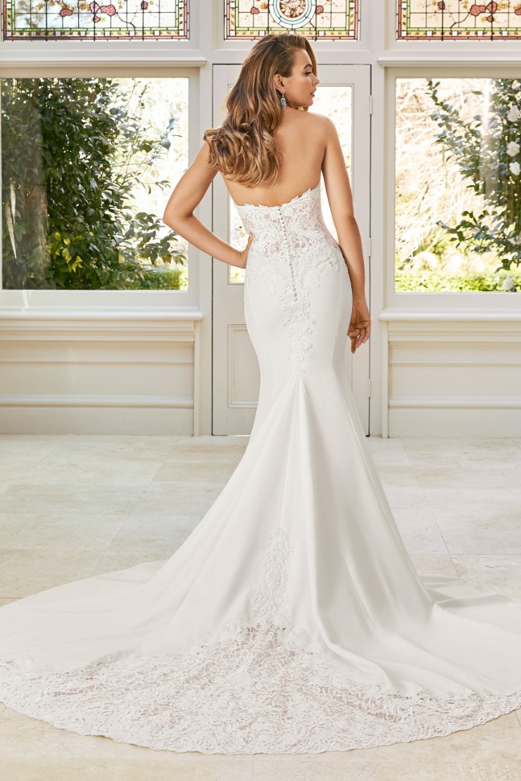 Modern Lace and Crepe Wedding Dress Brooklyn #$1 picture
