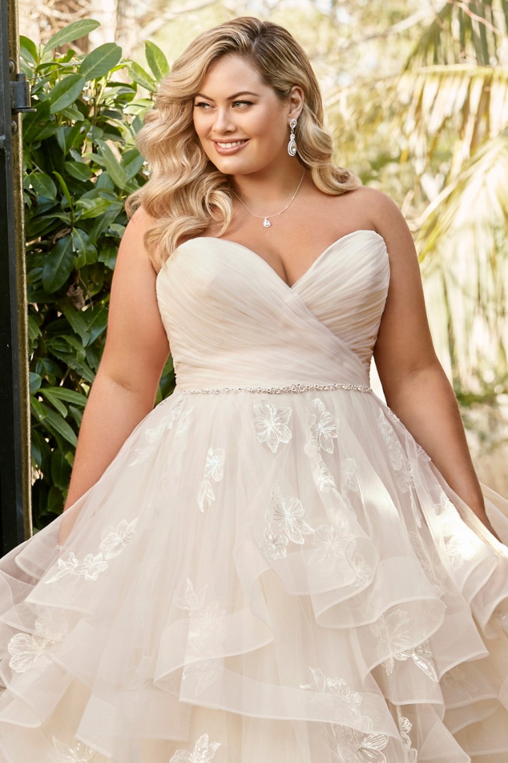 Strapless Bridal Ball Gown with Asymmetrical Layers Rylee #$4 picture
