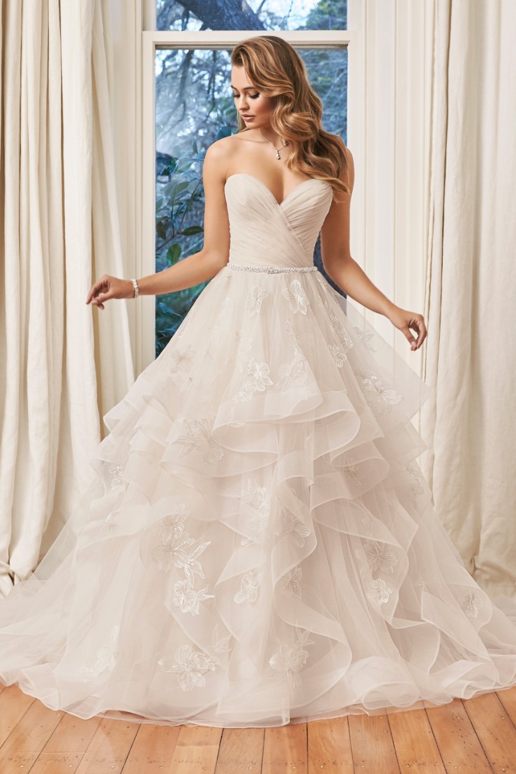 Strapless Bridal Ball Gown with Asymmetrical Layers Rylee Thumbnail Image