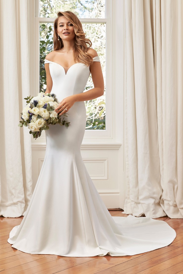 Elegant and Classic Off-Shoulder Wedding Dress Simone #$2 picture