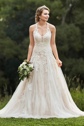 Modern Bridal Gown with Off-the-Shoulder Straps Katelyn $0 default thumbnail