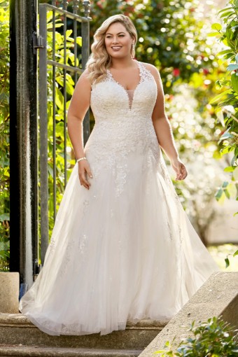 Modern Bridal Gown with Off-the-Shoulder Straps Katelyn $3 thumbnail