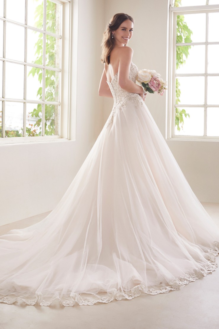 Beauteous Bridal Gown with Hand-Beaded Lace Morganite #$1 picture