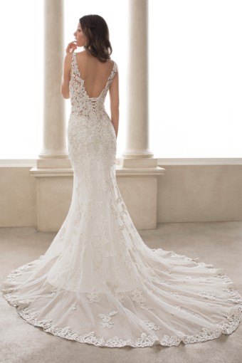 Stylish Bridal Dress with Low Back Turquoise $1 thumbnail