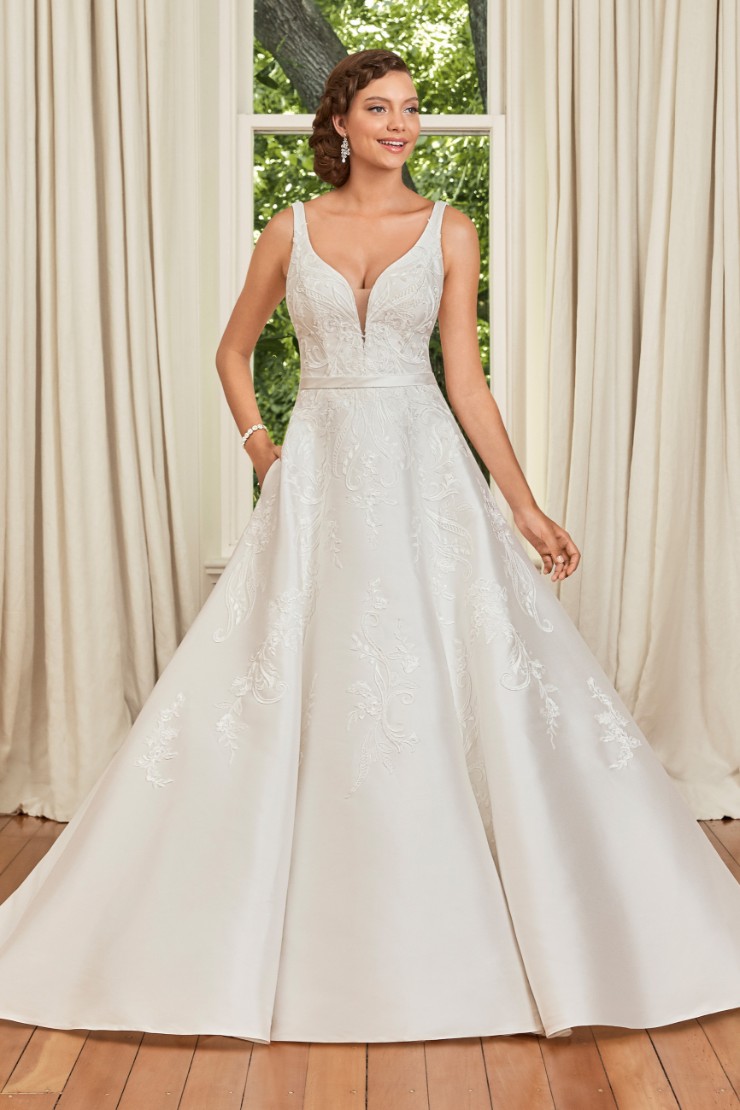 Simple Mikado A-Line Gown with Pockets Natalie #5 picture