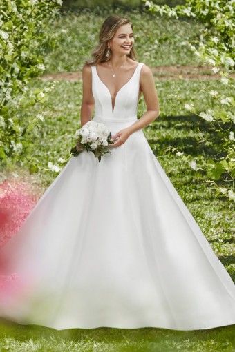 Modern Mikado Wedding Dress with Pockets Natalie Grace $1 thumbnail