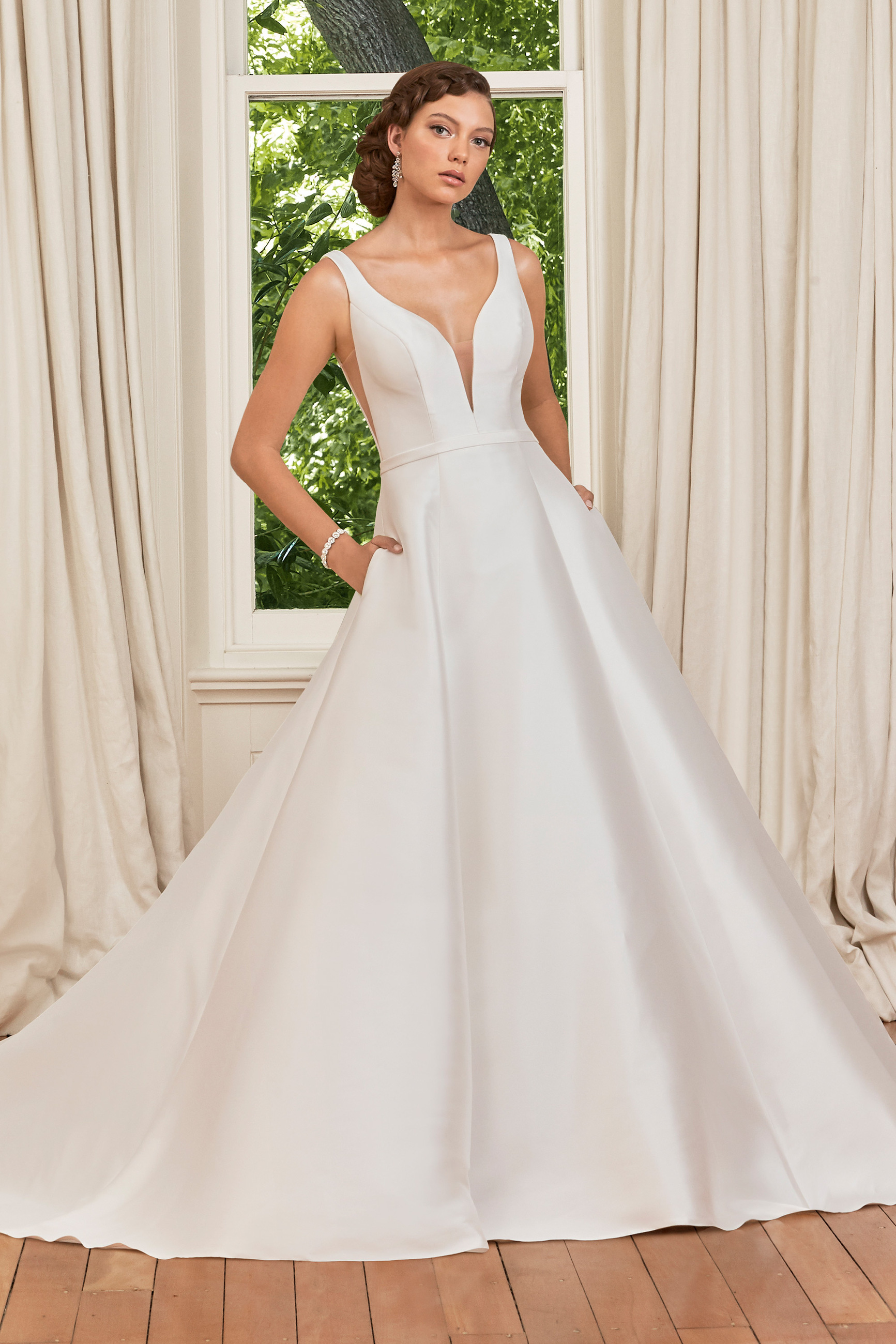 mikado a line wedding dress