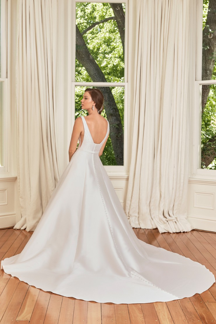 Modern Mikado Wedding Dress with Pockets Natalie Grace #$4 picture