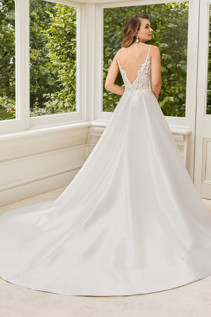Mikado A-Line with Beaded Bodice and Pockets Reanna #$1 picture