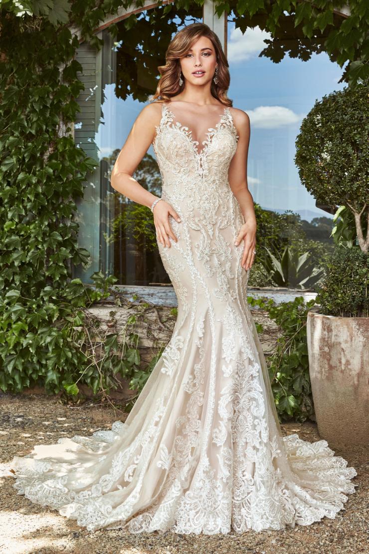 Statement-Making Lace Gown with Sheer Back Karla