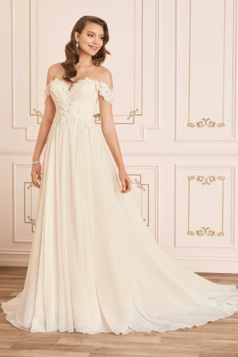 Romantic Boho Wedding Dress with Floral Lace Esther $2 thumbnail