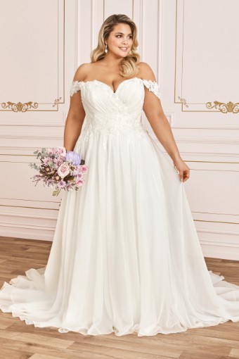 Romantic Boho Wedding Dress with Floral Lace Esther $4 thumbnail