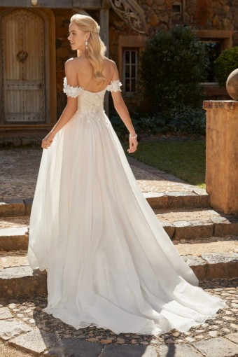 Romantic Boho Wedding Dress with Floral Lace Esther $1 thumbnail