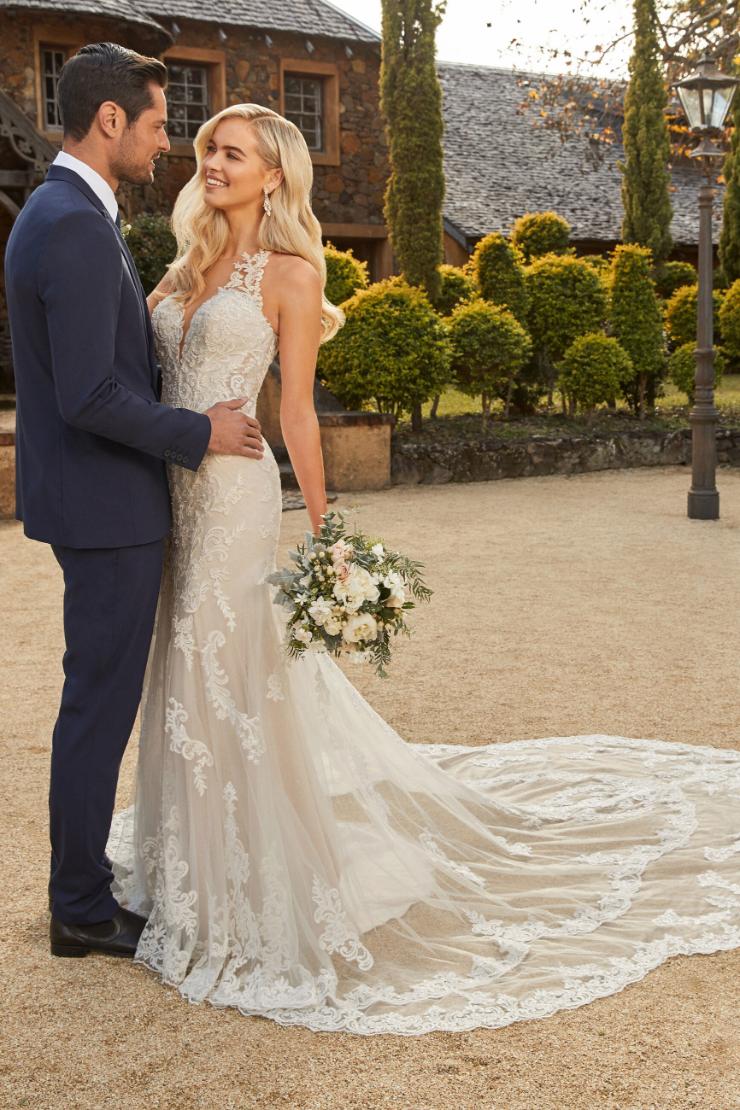 Show-Stopping Lace Gown with Feature Train Megan