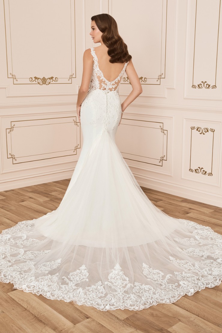 Sexy Crepe Wedding Dress with Sheer Back Sierra #1 picture