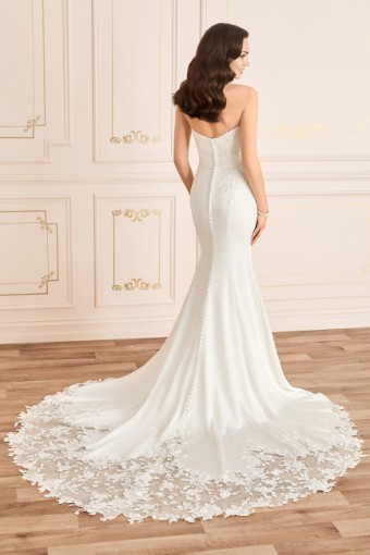 Chic Crepe Wedding Gown with Lace Train Pippa $2 thumbnail