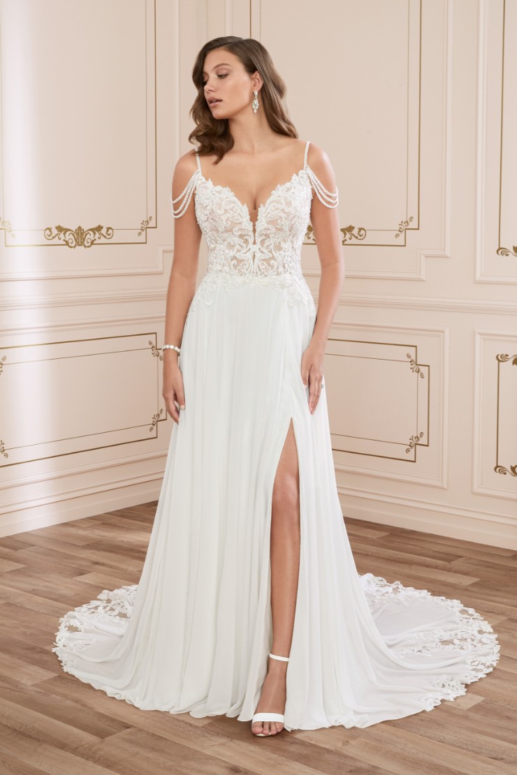 Casual Beach Wedding Dress with Side Slit Saskia #$4 picture