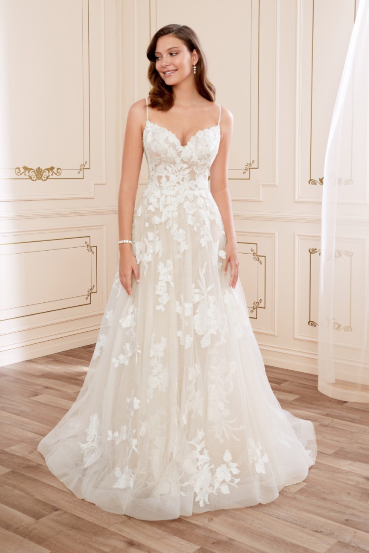 Modern Floral Boho Lace Wedding Dress Nikita #1 picture