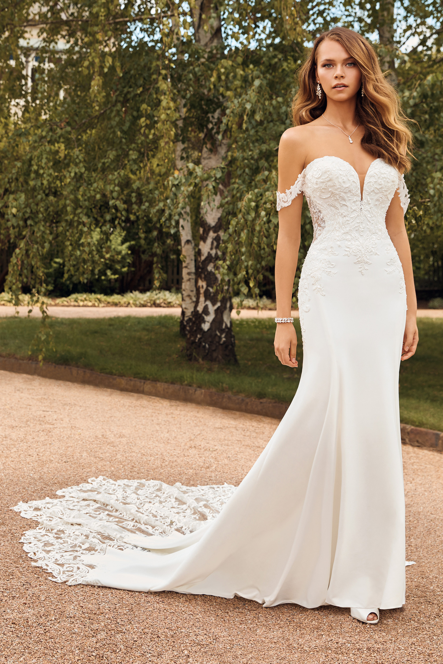 Sexy Crepe Wedding Dress with Shaped Train | Sophia Tolli