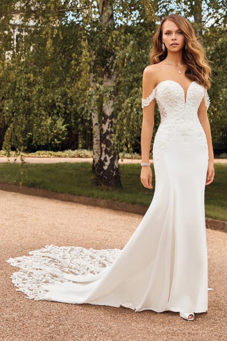 Crepe Wedding Dress with Incredible Lace Train Winona #$3 picture